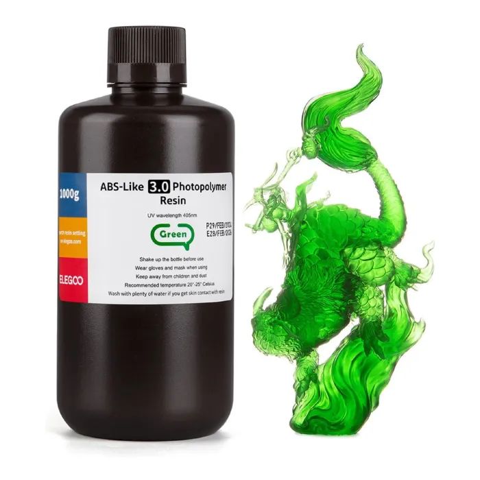 Фотополимерная смола ELEGOO Resin, ABS-like 3.0 1кг, clear green Фото
