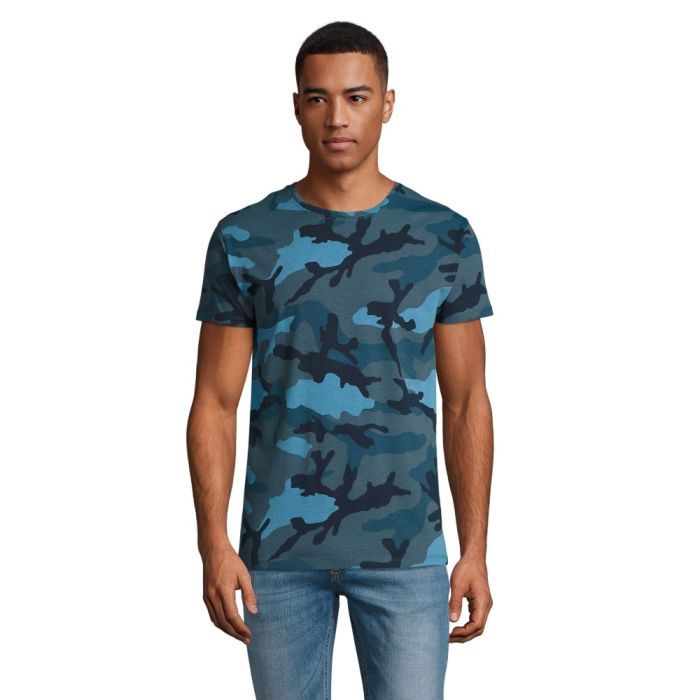 Футболка Sol's Camo men синій камо L Фото