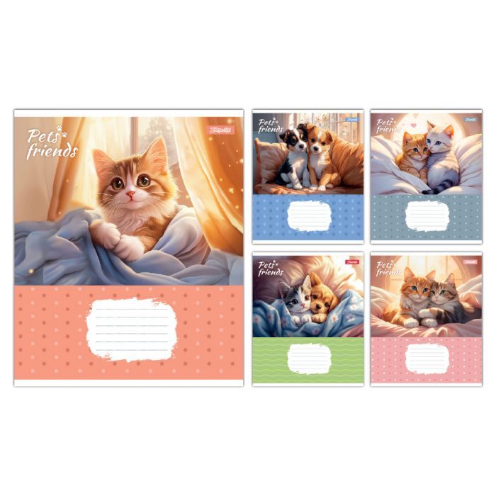 Тетрадь 1 вересня Pets Frinds А5 12 аркушів лінія Фото