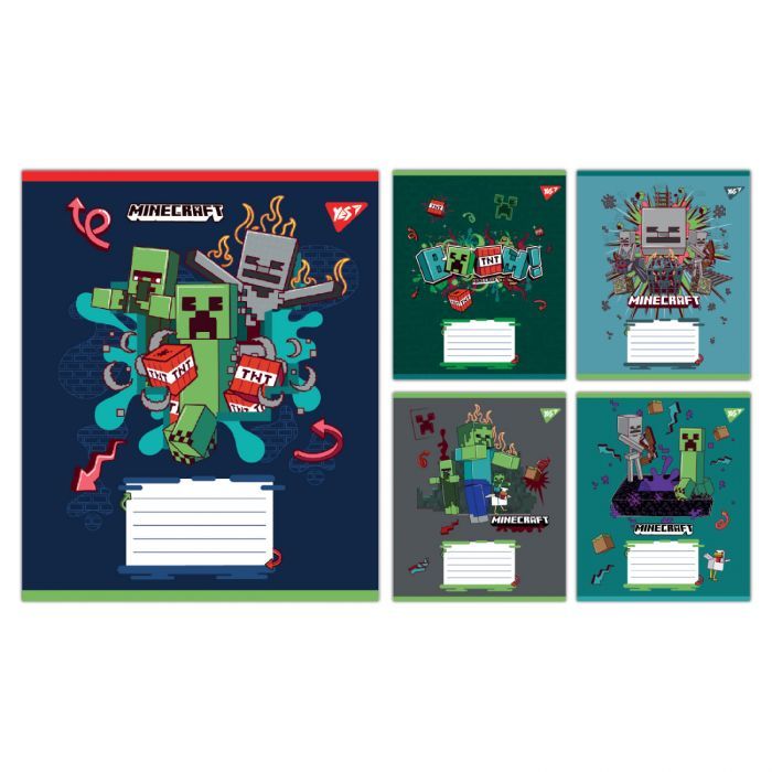 Тетрадь Yes Minecraft Heroes А5 12 листов клетка Фото