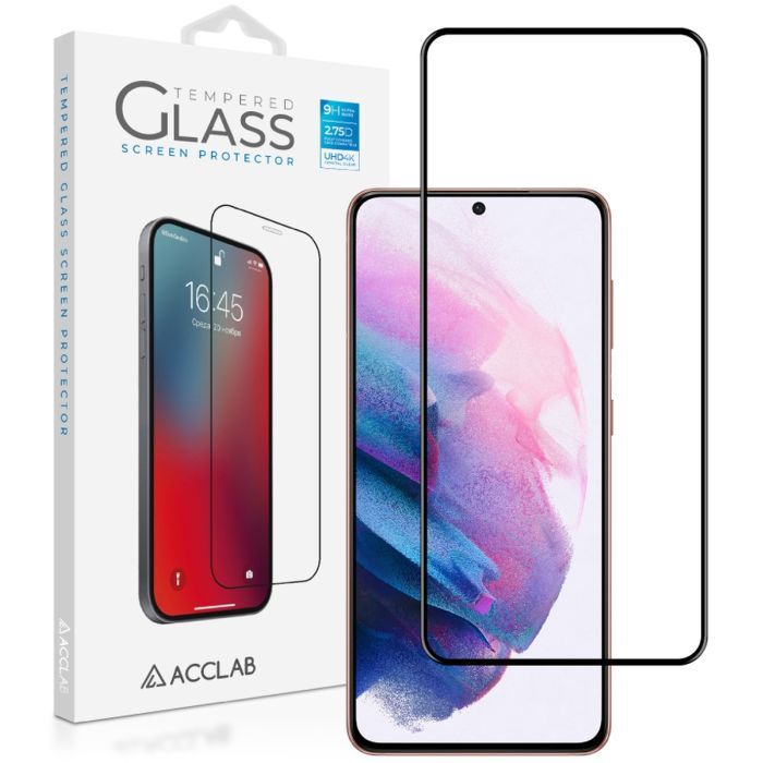 Стекло защитное ACCLAB Full Glue Samsung S21 (G991) Black Фото