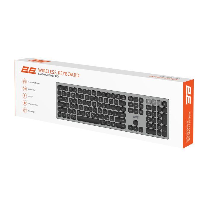 Клавиатура 2E KS270 109key Wireless UA Grey/Black Фото 8