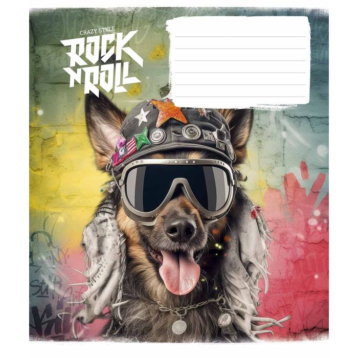 Тетрадь Школярик Rock star 12 аркушів коса лінія Фото
