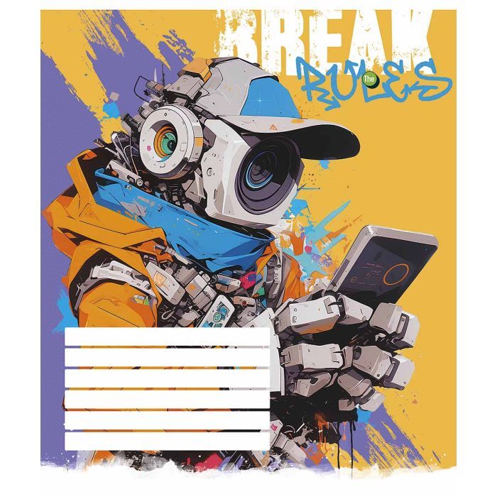 Тетрадь Школярик Break the rules 18 аркушів клітинка Фото