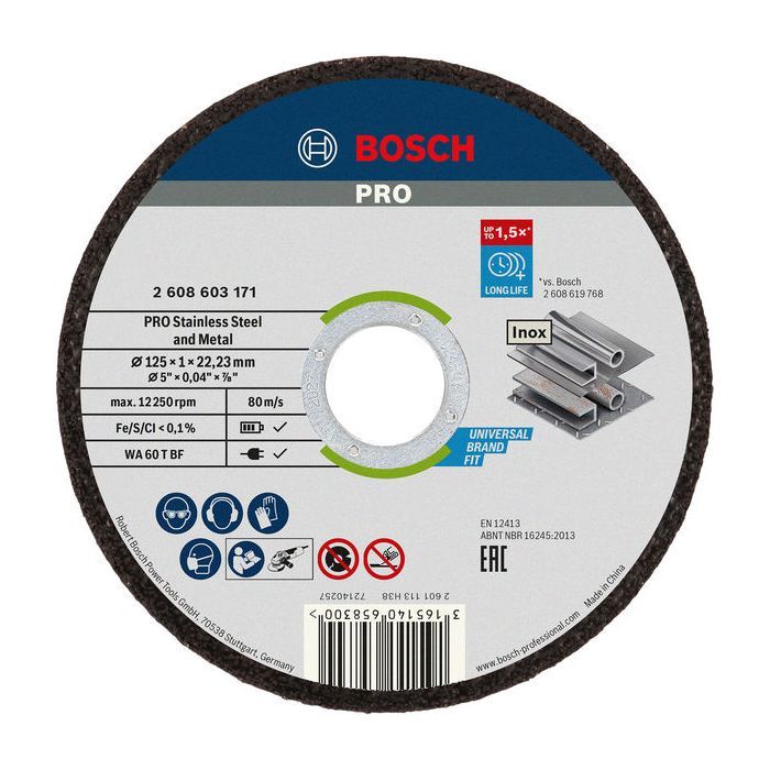 Круг отрезной Bosch Professional Stand по металу, 125х1.0х22.2мм, 10шт Фото