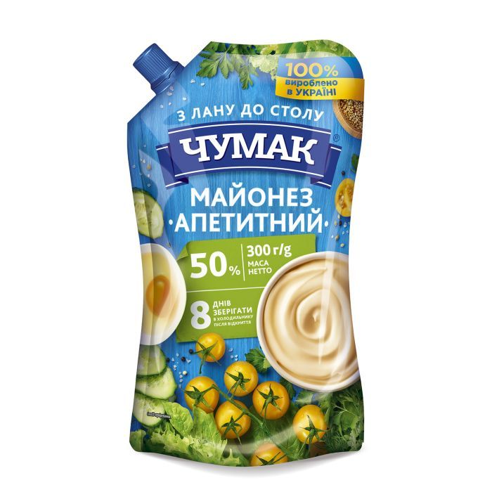 Соус Чумак Майонез Апетитний 50% 300 г Фото