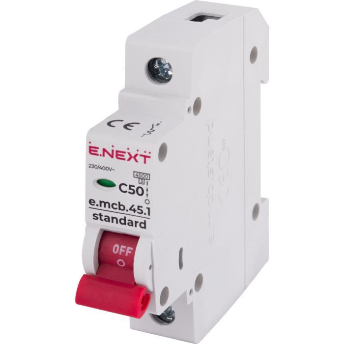 Автоматический выключатель E.NEXT 1-п e.mcb.stand. 50А C ( 4,5кА) Фото