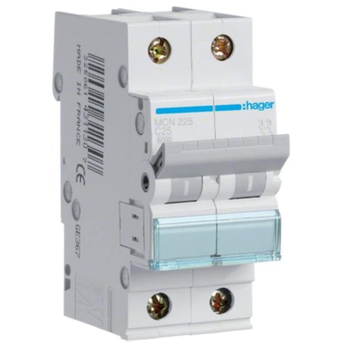 Автоматический выключатель Hager 2-п. C 25A (6kA) 2M (A) Фото