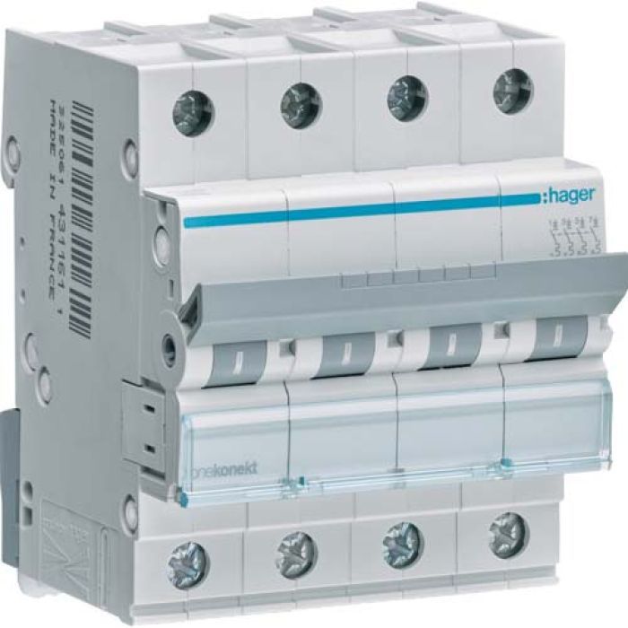 Автоматический выключатель Hager 4-п. C 40A (6kA) 4M (A) Фото
