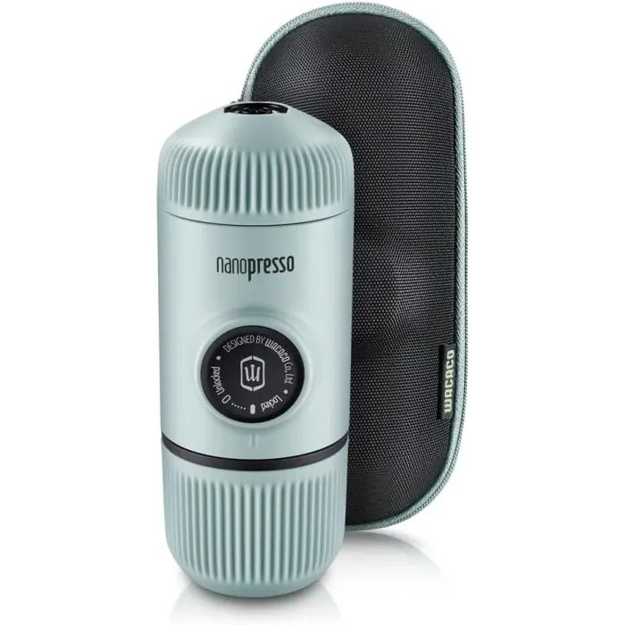 Кофеварка кемпинговая Wacaco Nanopresso з чохлом блакитна Фото