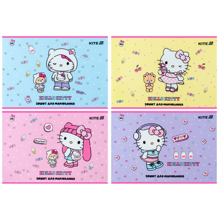 Альбом для рисования Kite Hello Kitty, 24 аркуша Фото