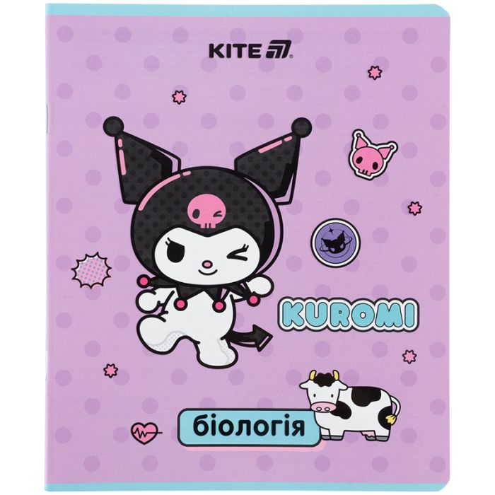 Тетрадь Kite предметний Kuromi 48 аркуші, клітинка, біологія Фото