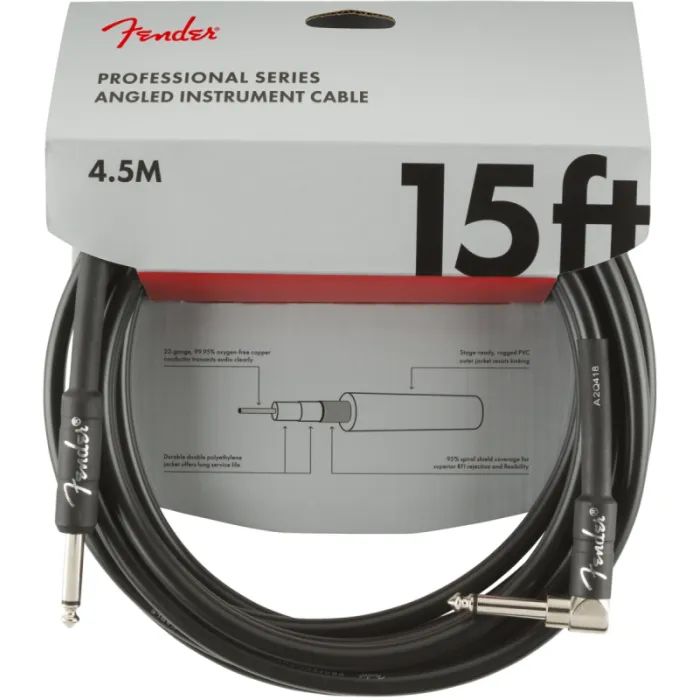 Инструментальный кабель Fender Cable Professional Series 15' Angled Black Фото