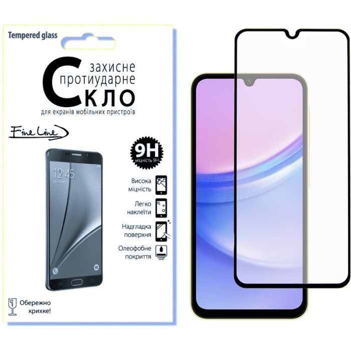 Стекло защитное Fine Line Samsung Galaxy A25 Black Фото