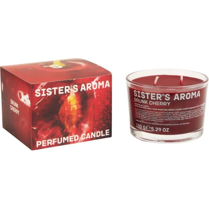 Ароматическая свеча Sister's Aroma Drunk Cherry 150 г Фото
