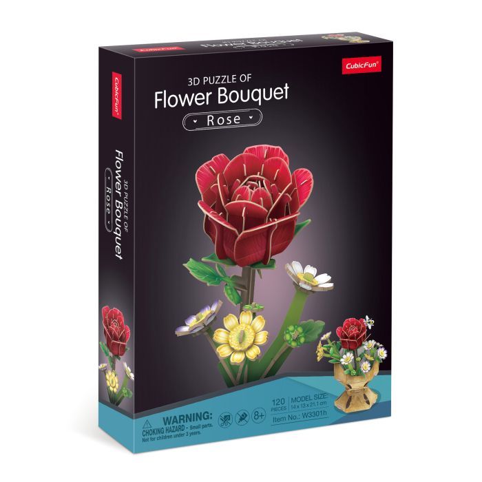 Пазл Cubic Fun трехмерный Букет цветов Роза Фото