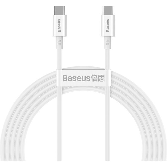 Дата кабель Baseus USB-C to USB-C 1.0m 100W white Фото