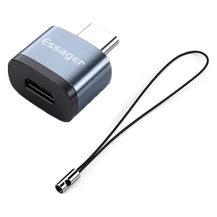 Переходник Essager USB-C M to Micro 5P F gray Фото