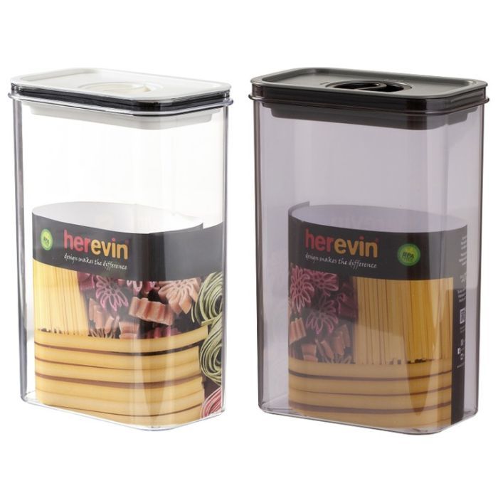 Пищевой контейнер Herevin Canister-Vacuum Lid-White-Black вакумна кришка 2.5 Фото