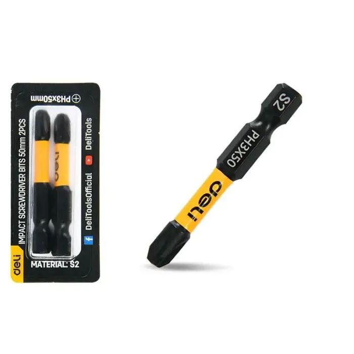 Набор бит Deli PH3 x 50 мм, 2шт Фото