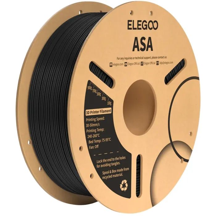 Пластик для 3D-принтера ELEGOO ASA 1.75мм, 1кг, black Фото
