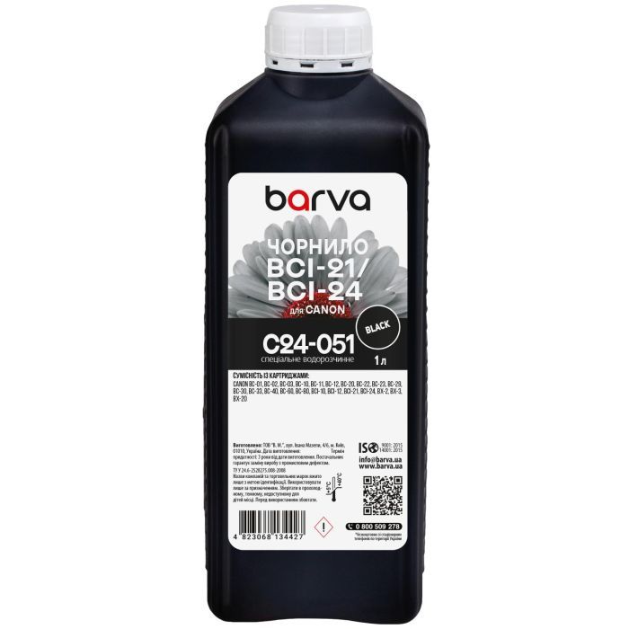 Чернила Barva Canon BCI-21/BCI-24 1 л, special, black Фото