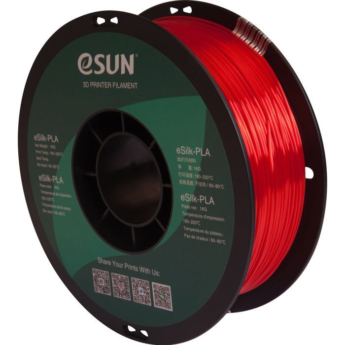 Пластик для 3D-принтера eSUN ePLA-Silk 1,75mm 1kg RED Фото