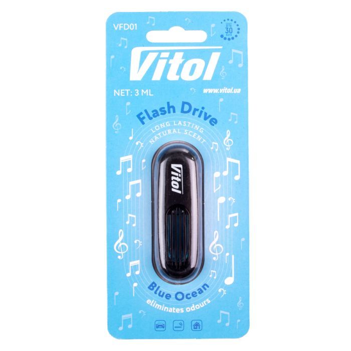 Ароматизатор для автомобиля VITOL Flash Drive Blue Ocean Фото