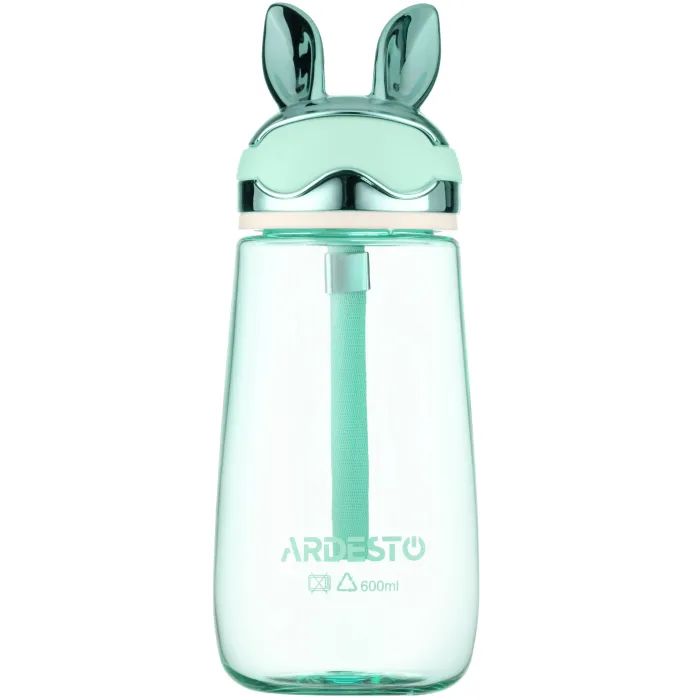 Бутылка для воды Ardesto Bunny 600мл, пластик, зелений Фото