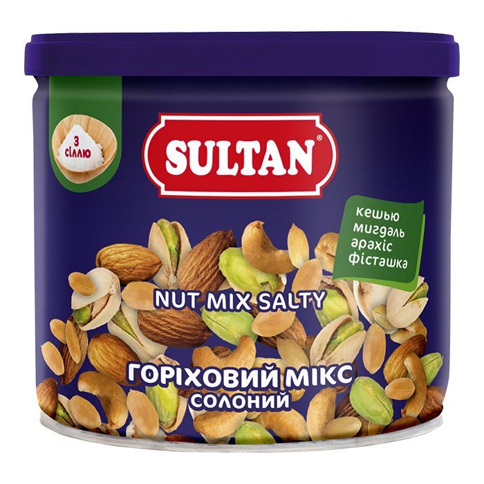 Орехи Sultan мікс солоний 120 г з/б Фото